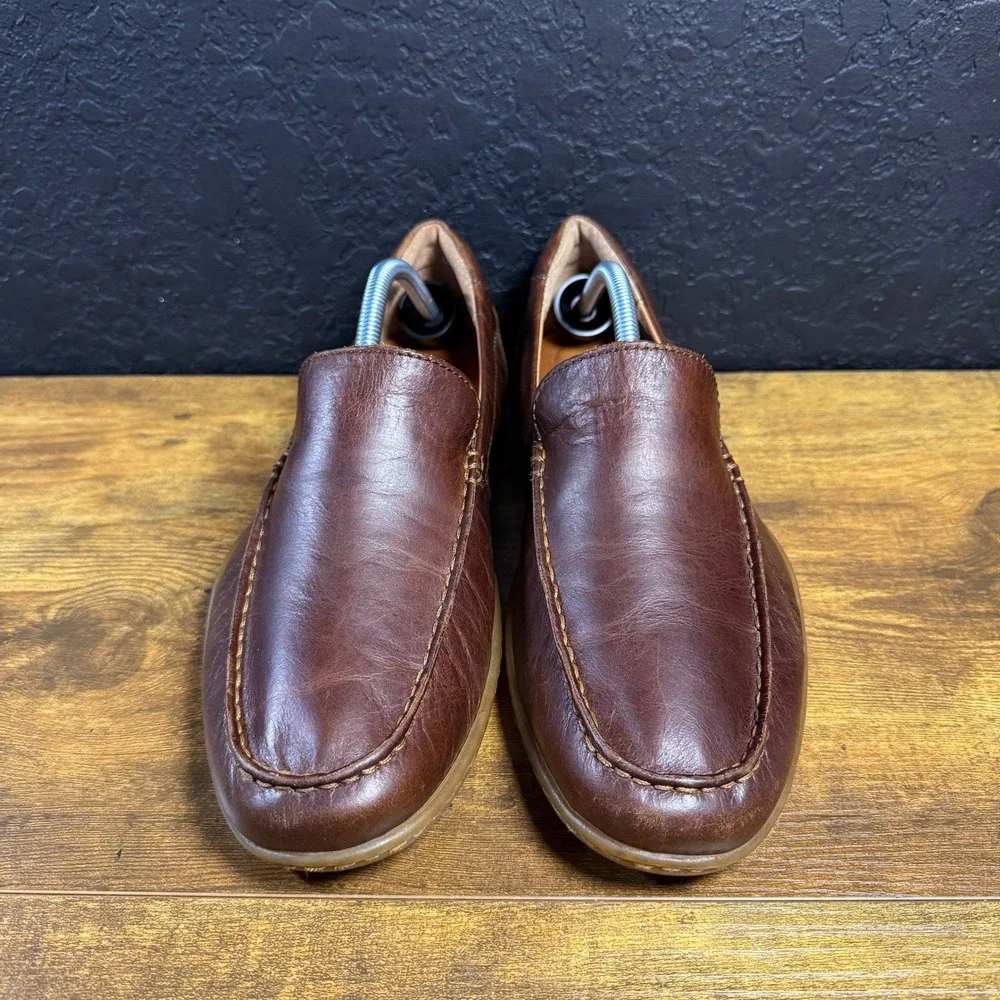 Born Nigel H30916 Brown Leather Slip On Loafers‎ Mens Size 10M